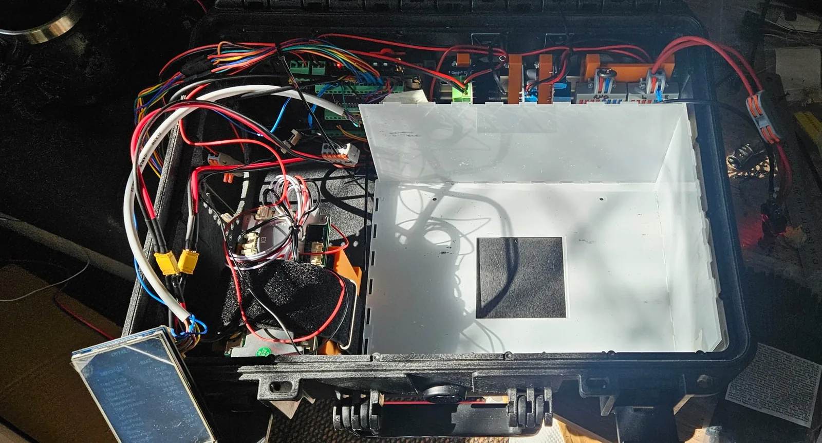 The first ARMAX prototype with its internal electronics and conditioning compartment exposed