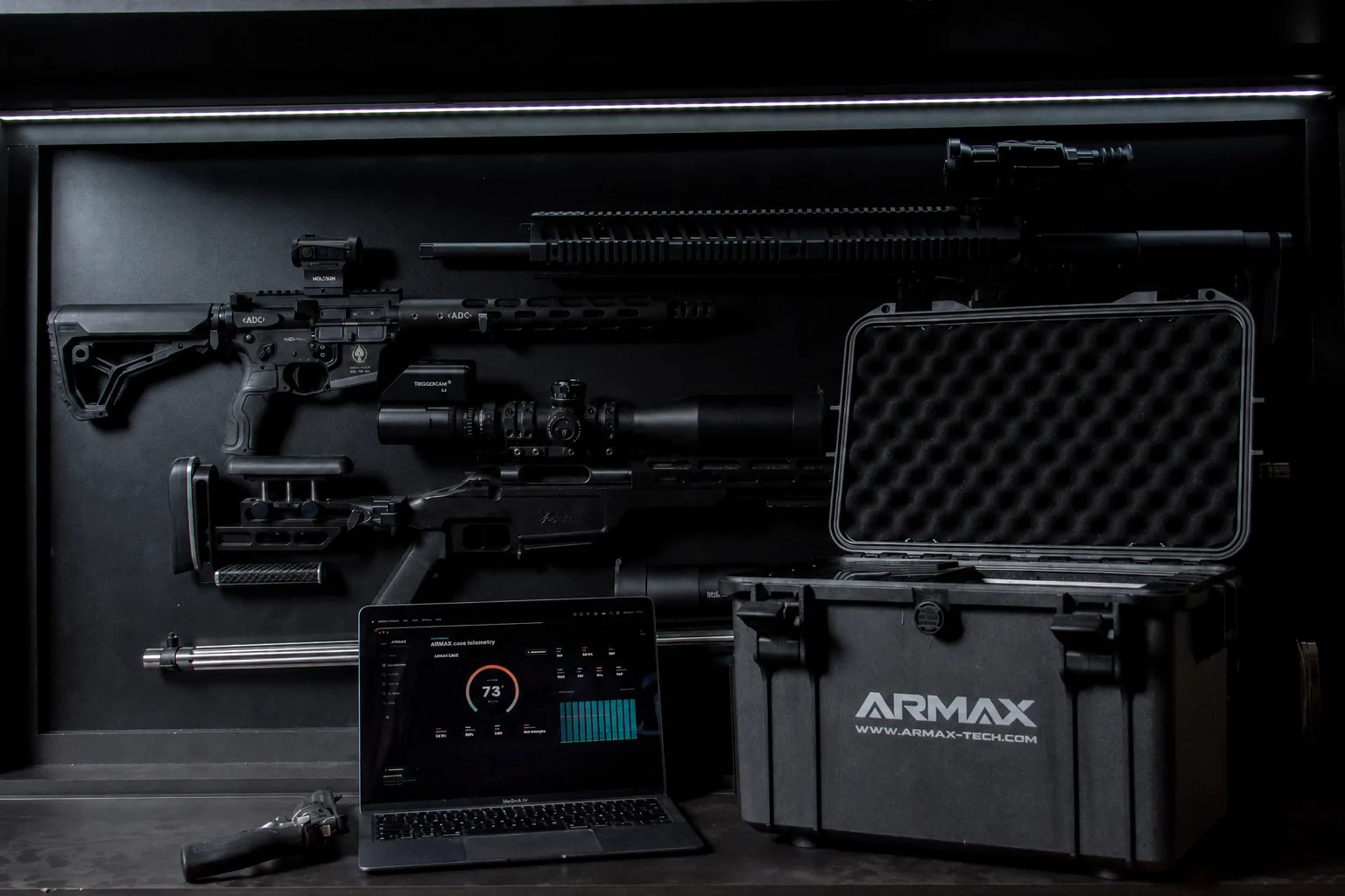 ARMAX ammunition conditioning case in a precision shooting workspace